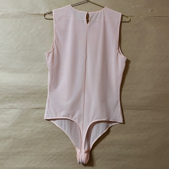 Parade | Luxe Sleeveless Bodysuit Silky Mesh Sheer Seashell Pink Size L - Picture 8 of 13